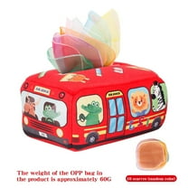 KOYPTL Baby Tissue Box Toy for 3 4 5 6 7 8 9 12 Month Old,Soft Crinkle Sensory Educational Toys for Infant Toddlers,Montessori Baby Toys Suitable for Baby Boy Girl Christmas Birthday Gifts
