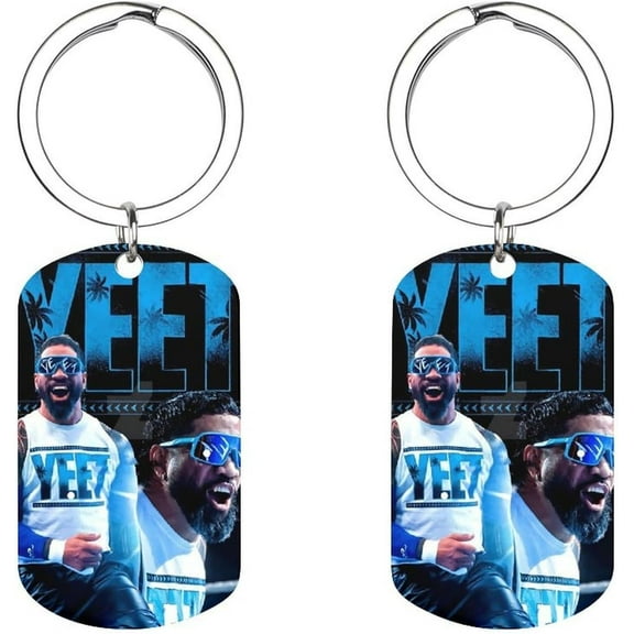 Jey Uso Wrestling Merch Keychain Yeet Metal Car Key Ring For Women Men Keychain Bag Purse Accessories Gift 2x1.1 Inch