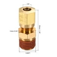 thumbnail image 2 of Uxcell Brass Compression Tube Fitting 1/4NPT x 1/4" Tube OD Straight Coupling Adapter, 2 of 5