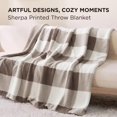 thumbnail image 2 of Gentlesoft Brown Plaid Blanket for Christmas, Gingham Winter Bedding Sherpa Fleece Thick Warm Throw Blanket Cozy Gifts for Women, Men, Kids, Teen Girls & Boys, Grandkids Gifts, 50"x60", Brown, 2 of 8