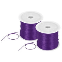 2 Rolls Elastic String for Bracelets, 1mm Stretch Bead Cord Purple, 100m