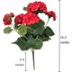 thumbnail image 2 of Nvzi 4 flores artificiales de geranio rojo de imitación, 36 cm de largo, para exterior, jardín, interior, decoración del hogar., 2 of 3