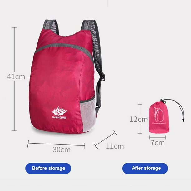 Mochila plegable para viajes al aire libre impermeable para campamento senderismo mochilas rosa roja Ndcxsfigh Para Estrenar Bodega Aurrera en linea