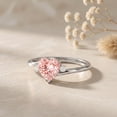 thumbnail image 3 of Rosec Jewels IGI Certified Lab Grown Pink Diamond Heart Promise Ring 1 Carat - E-VS1 Quality Fancy Pink Diamond Ring - Gift for Women, 18K White Gold, US 5.00, 3 of 8