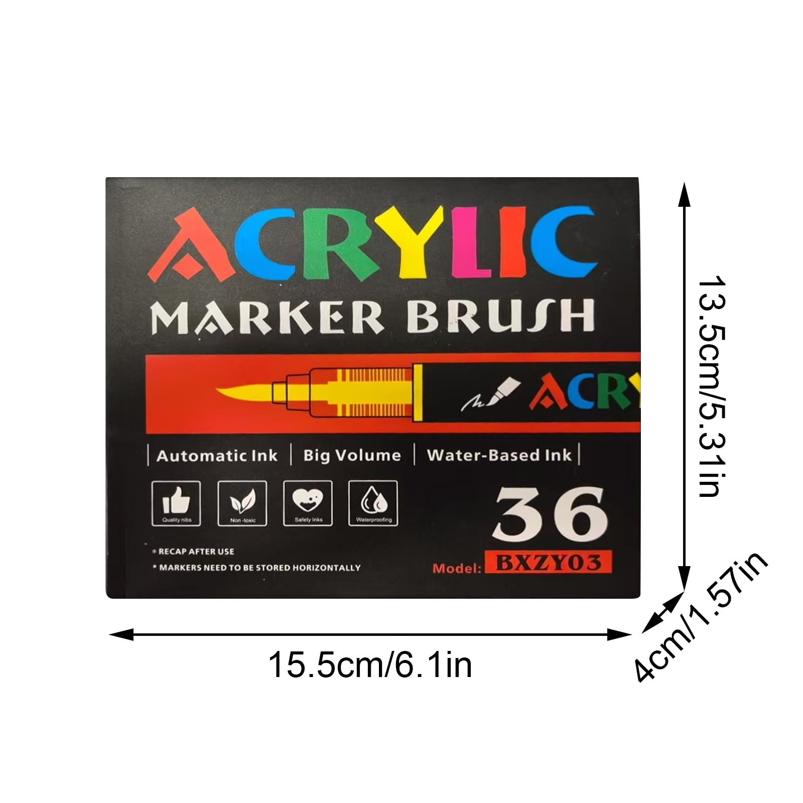 Straight Liquid Acrylic Marker Pen 12/24/36/48/60/80/120 Color Soft Head Student Art DIY Hand-painted Drawing Doodle Pen 10ml