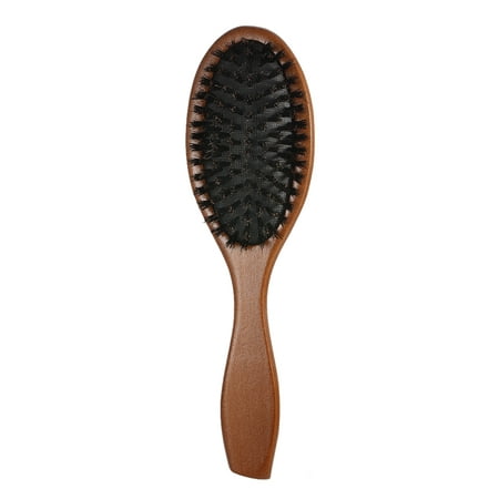 Anself Natural Boar Bristle Hair Brush Comb Oval Anti-static Paddle Hair Brush Scalp