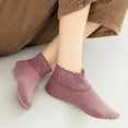 thumbnail image 2 of 10 Pair Ankle Socks Winter Bed Socks Soft Lace Trim Non-Slip Elastic Women Floor Socks Slipper, 2 of 5