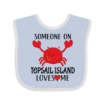 Inktastic Someone on Topsail Island Loves Me Boys or Girls Baby Bib