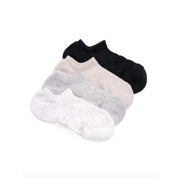 MUK LUKS Women's Dream Step No-Show Liner Socks, 4-Pack, OSFM