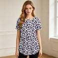 thumbnail image 5 of BRGZLK Pregnancy Nursing Tops for Women Trendy Floral Print Round Neck Short Sleeve Breastfeeding Shirts 2026 Summer Comfortable Maternity Clothes Purple L, 5 of 8