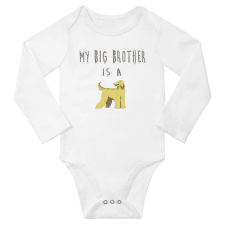 

My Big Brother is a Afghan Hound Dog Cute Baby Long Sleeve Bodysuit Unisex (White 18-24M)