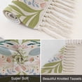 thumbnail image 6 of Boho Green Flower Bathroom Rug 2'x3', Botanical Watercolor Leaf Floral Low Profile Front Entryway Rug with Tassels, Woven Cotton Washable Kitchen Mat Carpet for Foyer Bedroom Back Door Decor, 6 of 9