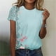 thumbnail image 2 of Tops de Ajuste Suelto para las Mujeres Sudadera de Manga Corta, Camiseta Casual Impresa para el Uso Diario de Primavera Y Otoño, 2 of 5