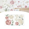thumbnail image 4 of Vinilos decorativos de pared con flores para salón: pegatina de peonía para decoración de paredes Rosa oscuro, 4 of 7