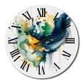 thumbnail image 2 of Designart "Azure, Teal, and Gold Brush IV" Fractals Oversized Wall Clock, 2 of 6