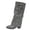 Grey, variant on Elegant Flat Front Zip Buckle Mid Calf Boots Solid Upper Comfortable Wide Shaft Autumn Fashion Footwear Casual Women Sturdy Side Closure Sole