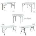 thumbnail image 2 of HXYHJ 3/4/6/8 FT Plastic Folding Tables - Ultra - Portable, Durable for Indoor & Outdoor Use - Ideal for Picnics, Camping, Parties and More-4 FT Round (2 PCS), 2 of 7