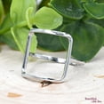 thumbnail image 4 of Big Open Square Silver Ring, 925 Sterling Silver Geometric Statement Ring for Women, Modern Minimalist Open Square Fashion Jewelry Ring Size 9.5, 4 of 4