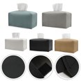 thumbnail image 4 of Leather Tissue Box Cover Holder Square Tissues Case Roll Paper Dispenser, 4 of 5