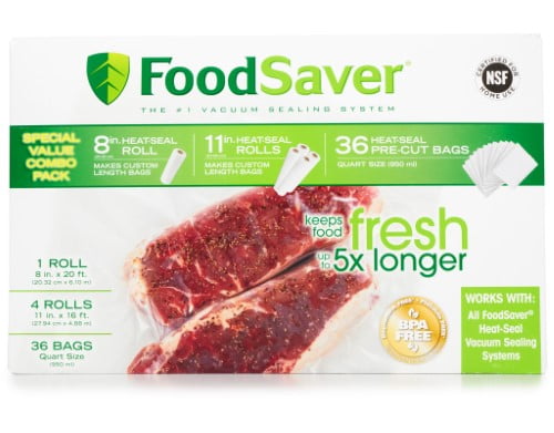 Food Saver Bags Vacuum Sealing Foods Storage 11" x 16' Heat-Seal Rolls 6 Pack 