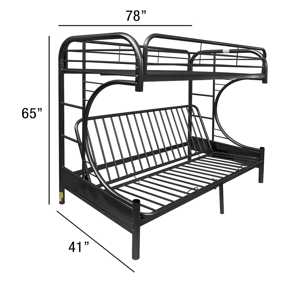 Acme Furniture Eclipse Twin over Full Futon Bunk Bed, Black - image 5 of 6