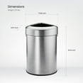thumbnail image 5 of Home Zone Living 16 Gallon Stainless Steel Open Top Trash Can with Triangular Corner Design, Silver, 5 of 7