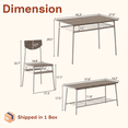 thumbnail image 5 of Ktaxon Mid-Century Modern Dining Room Set for 6, Rectangle Kitchen Table Set with 4 Chairs and 1 Bench, Dining Table for 6 with Storage, White Oak, 5 of 9