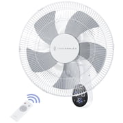 Wall-Mount Fan with Remote, TaoTronics 16 Inch Wall Fan with 3 Wind Modes, 8 Hour Timer, 90 Degree Oscillating, White