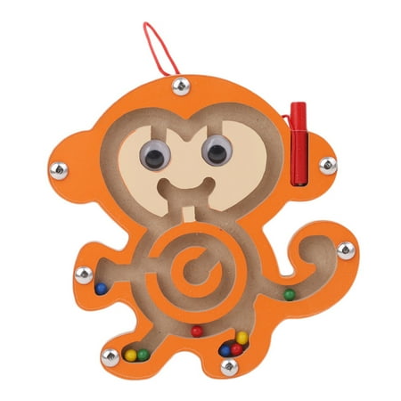 Magnetic Maze Toy (1Pcs Kids Educational Toys Magnetic Maze Toy Wooden Puzzle Game Toy Mini Wooden Animal Shape Board Maze)