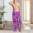 thumbnail image 4 of Salouo Tropics Leaf Print Pajama Pants for Men, Lounge Pants Elastic Waistband Casual Men's sleepwear Loungewear Sleep Pajama Pant -Medium, 4 of 7