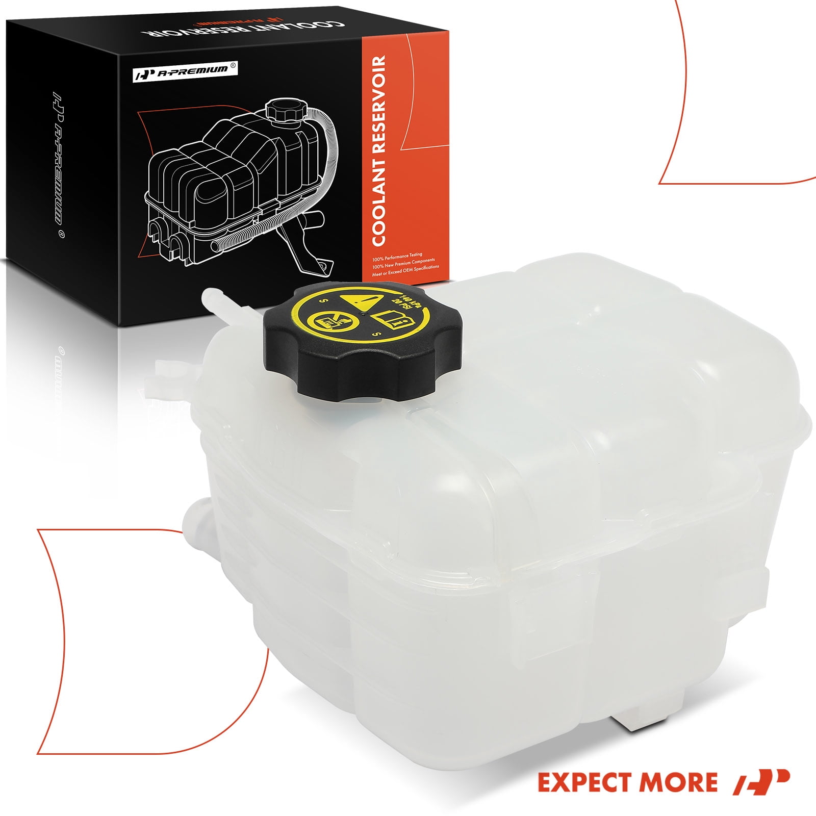 A-Premium Engine Coolant Reservoir Expansion Tank with Cap 20PSI Compatible with Chevrolet Cruze 2011-2016 Orlando 2012-2014 Buick Verano 2012-2017