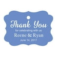 thumbnail image 1 of 100 PCS Custom Wedding Favor Hang Tags Thank you for celebrating Personalized Paper Tags, 1 of 1
