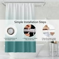 thumbnail image 6 of Darkcyan Ombre Shower Curtains LightSeaGreen Gradient Polyester Fabric Waterproof Bath Curtain Minimalism Creative Unique Bathroom Stall Decor Accessories Set with Hooks, 36W x 72H Inch, 6 of 6