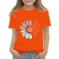 thumbnail image 2 of XIMIN T-Shirts Filles Graphiques Tournesol Manches Courtes Col Rond Coton Coupe Ample Décontractée Été, 2 of 5