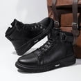 thumbnail image 4 of Men's High-Top Flat Shoes, Mid-Calf Casual Shoes for Men Upper, British Boots,, 4 of 6