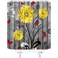 thumbnail image 3 of Rustic Dahlia Shower Curtain Farm Floral Orange Flower Butterfly Abstract Branch Vintage Wooden Plank Shabby Barn Door Retro Farmhouse Spring Plant Fabric Bathroom Curtain with Hook72"WX72"H, 3 of 3