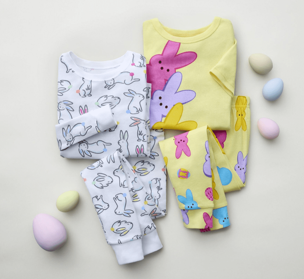 Peeps Girls 2- Piece Easter Short Sleeve and Pant Pajama Set, Sizes 4-10