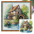 thumbnail image 1 of Kit Punto Cruz Chalet Impreso Hilo Algodón Ecológico Bordado 11CT 60x60cm, 1 of 9