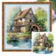 thumbnail image 1 of Kit Punto Cruz Chalet Impreso Hilo Algodón Ecológico Bordado 11CT 60x60cm, 1 of 9