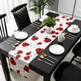 thumbnail image 3 of Ladybug Table Runner 48 Inches Long, Cartoon Red Black Dots Animals Modern Simple Kitchen Coffee Dining Table Decoration for Home Party Birthday Wedding Home Decor 13x48 Inches, 3 of 8