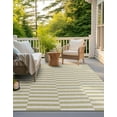 thumbnail image 4 of Unique Loom Outdoor Striped Collection Area Rug - Striped (5' 1" Square Green/Ivory), 4 of 6