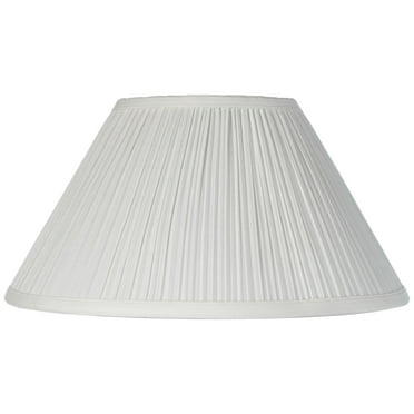 Springcrest Ivory Mushroom Pleated Medium Lamp Shade 6" Top x 14" Bottom x 7" High x 8" Slant (Spider) Replacement with Harp and Finial