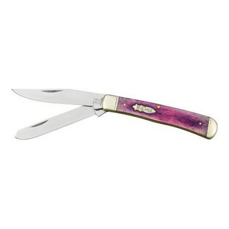 UPC 871373112542 product image for Rough Rider Knives 1254 Trapper Pocket Knife with Purple Smooth Bone Handles | upcitemdb.com