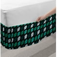 thumbnail image 2 of Forest Bed Skirt, Simplistic Leaf Motifs Botany Nature Foliage Graphic on Dark Backdrop, Elastic Bedskirt Dust Ruffle Wrap Around for Bedding Decor, 4 Sizes, Dark Green and Seafoam, by Ambesonne, 2 of 2