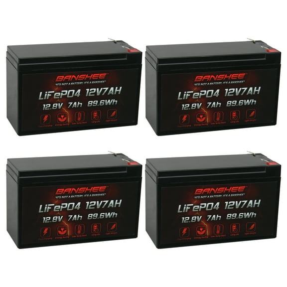 Banshee Battery 12V 7AH Lithium Replacement Battery Compatible with APC SMT1000RM2UTW - 4 Pack
