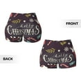 thumbnail image 5 of Xecao Merry Christmas Print Workout Shorts for Women Soft Smooth Gym Yoga Scrunch Active Tennis Workout Running Shorts, 5 of 9