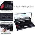thumbnail image 3 of TIANSE Binding Machines, 21-Holes, 450 Sheets, Comb Bind Machine Book Maker with 100 PCS 3/8'' Comb Binder Spines Starter Kit, Comb Binding Machine for Letter Size, A4, A5 or Smaller Sizes, 3 of 7