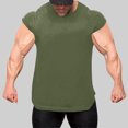 thumbnail image 2 of USNSM Mens Cotton Sleeveless Tank Tops Cut Off Muscle Gym T Shirts Quick Dry Lightweight Running Beach Loose Fit Tees Green M, 2 of 8