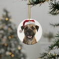 thumbnail image 3 of DistinctInk Hanging Ceramic Christmas Tree Ornament with Gold String - Great Gift/Present - 2 3/4 inch Diameter - Border Terrier Design, 3 of 4