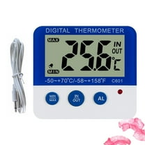 SEWCHICS C601 Digital Thermometer for Indoor and Outdoor Use with Temperature Alarm and LED Display